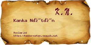 Kanka Nátán névjegykártya